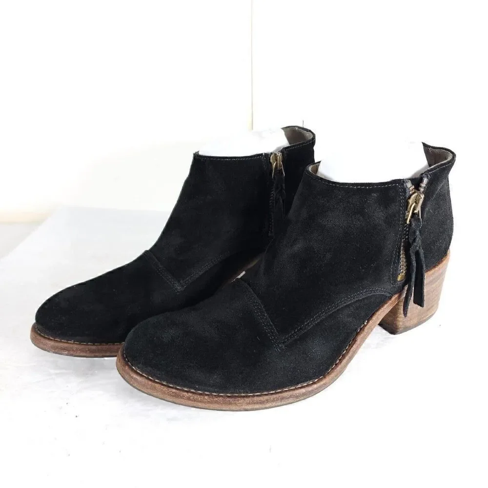 Alberto Fermani Women's Capricia US6,5-7 EU 37,5 Black Suede Ankle Boots Booties